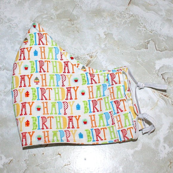 HAND CRAFTED Happy Birthday Face Mask Shield - Picture 2 of 9